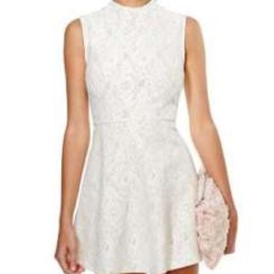 White lace design dress