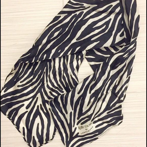 NWOT Longchamp zebra silk neck scarf