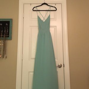 Mint green cross back maxi