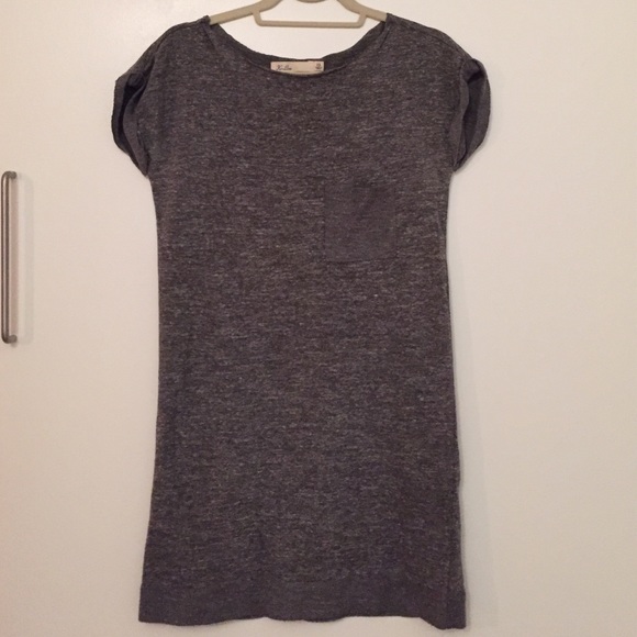 Madewell Hi-Line Gray Knit T-Shirt Dress XS