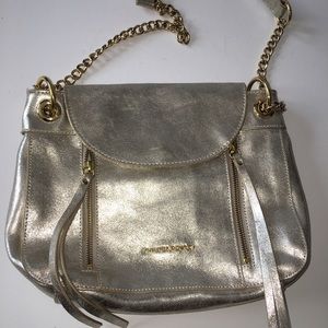 Cynthia Rowley distressed metallic gold Purse