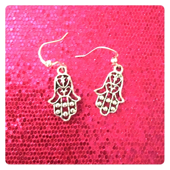 Hamsa earrings. Handmade