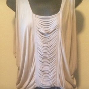 BCBG cut out shirt