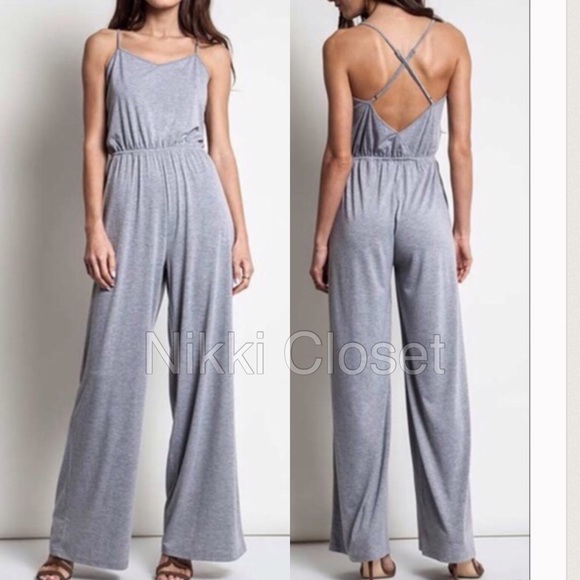 Criss Cross High Waist Jumpsuit Dress backless - Picture 3 of 5