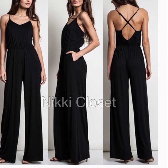 Criss Cross High Waist Jumpsuit Dress backless - Picture 4 of 5