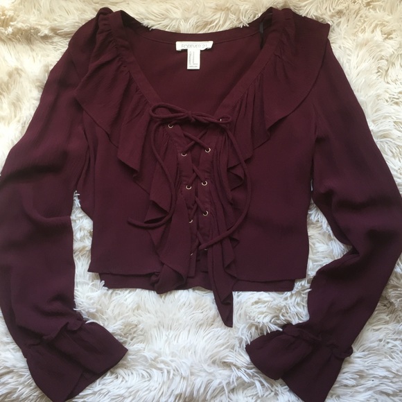 Lace up crop top