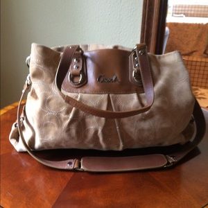 Large suede Coach bag