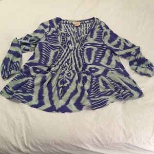 Fun printed green and purple shirt!