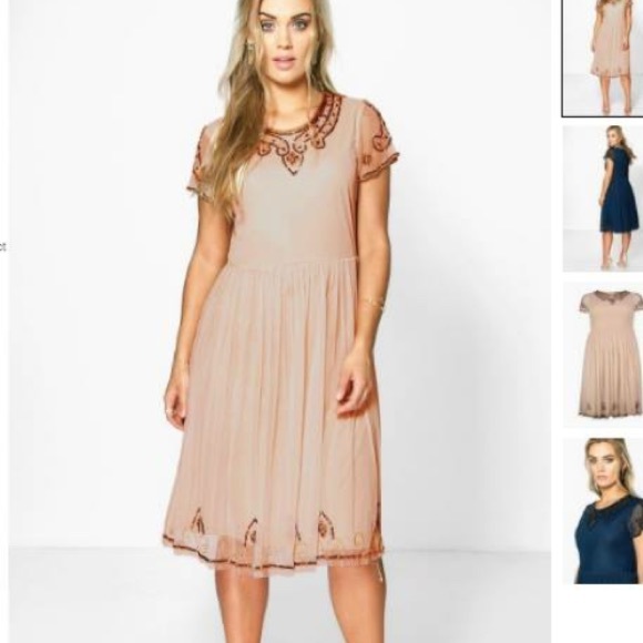 Nude Embroidered Sequin dress