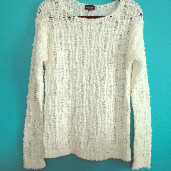 white knit sweater