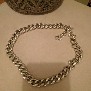 Zara chunky gunmetal silver chain necklace