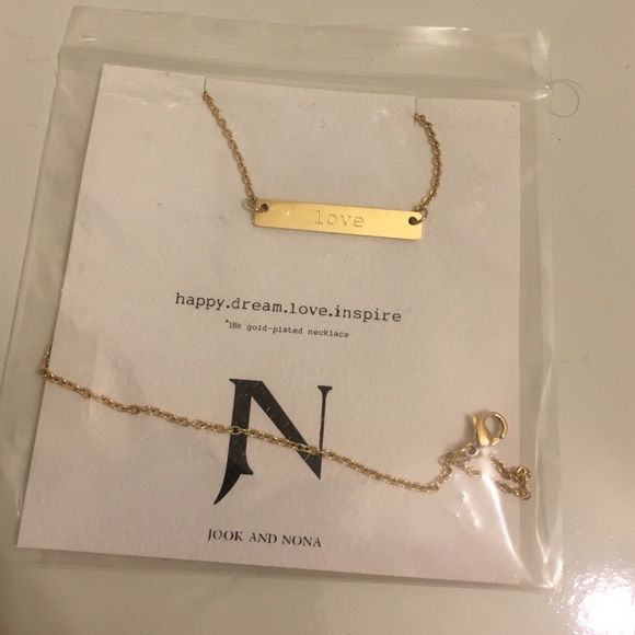 18k "Love" Gold Plate Necklace