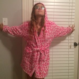 Pink cheetah robe