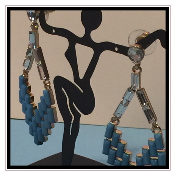Silver and turquoise dangle earrings - Picture 4 of 4