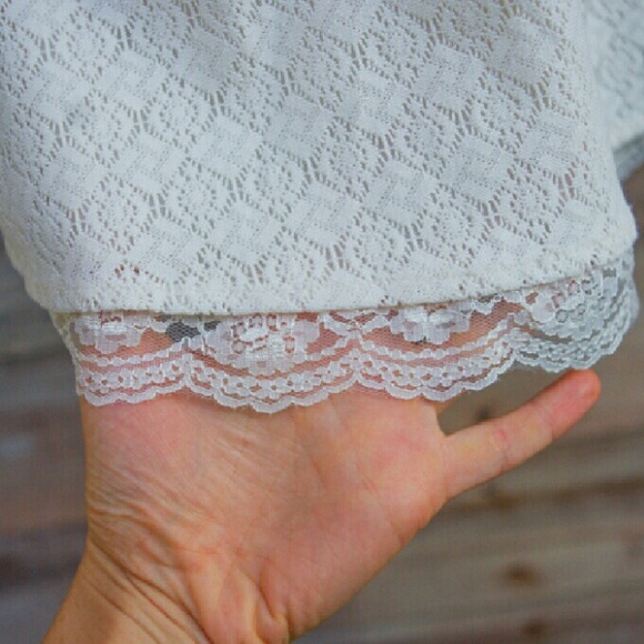 SOLD Free People Victoria Lace Mini Dress in Ivory - Picture 3 of 4