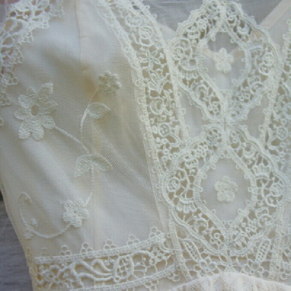 SOLD Free People Victoria Lace Mini Dress in Ivory - Picture 4 of 4