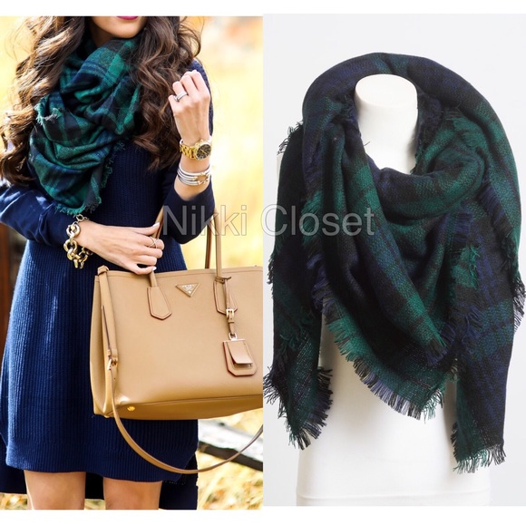 New blanket tartan plaid scarf wrap shawl checked - Picture 3 of 4