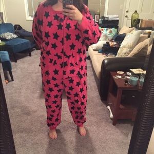 Fleece onesie star print pajamas