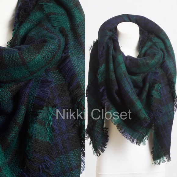 Oversized Blanket Plaid Scarf Wrap Shawl check - Picture 2 of 4