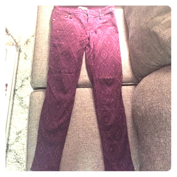 Sanctuary deep purple printed skinny jeans