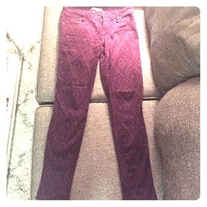Sanctuary deep purple printed skinny jeans