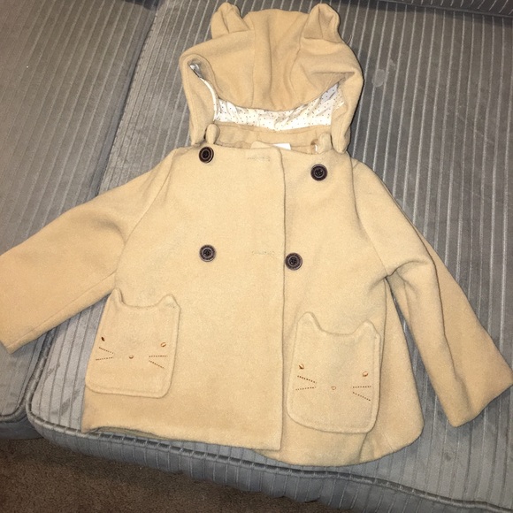 Tan little girls winter jacket