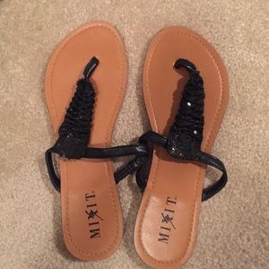 black sparkly sandals