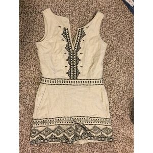 LOFT Romper (tan with black stitching)