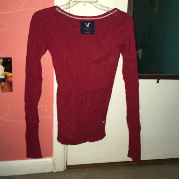 Red long sleeve sweater
