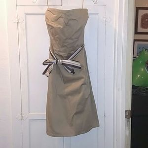 Khaki Strapless Dress