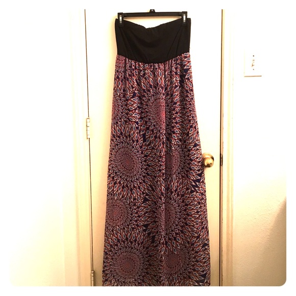 Strapless maxi dress