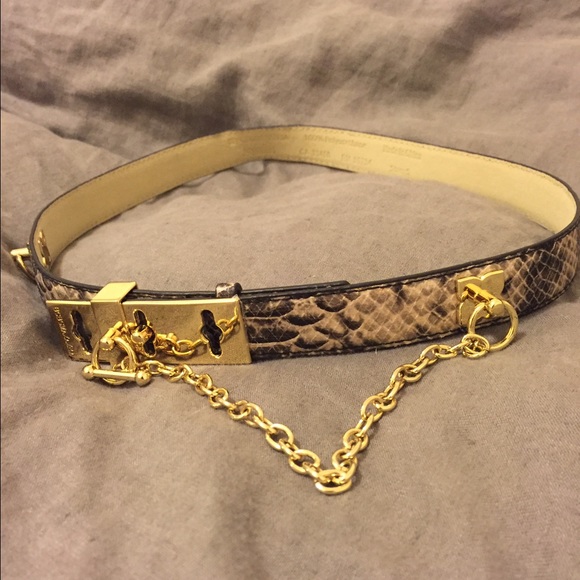 Snake print & gold BCBG belt