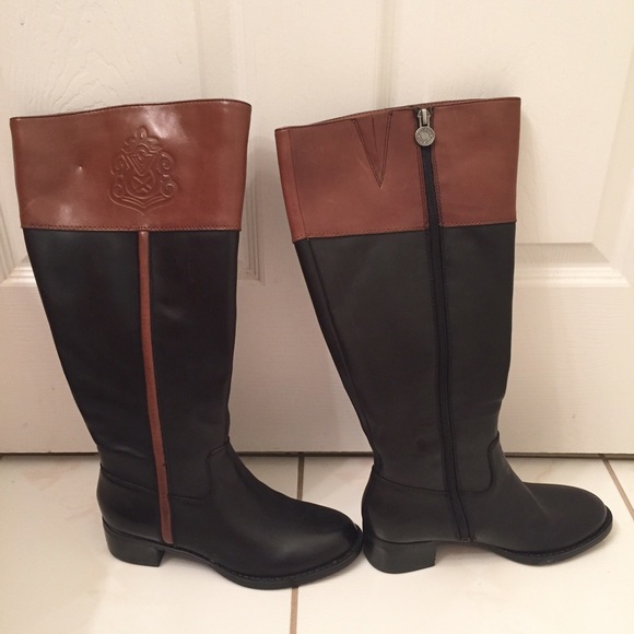 Two Tones Riding Boots - Picture 1 of 4