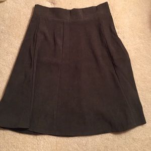 Olive Suede Skirt.