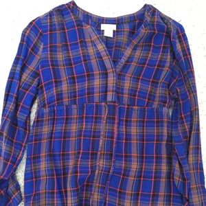 Motherhood Maternity plaid long sleeve top