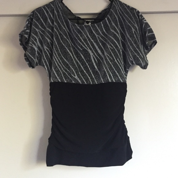 Glittery zebra print top