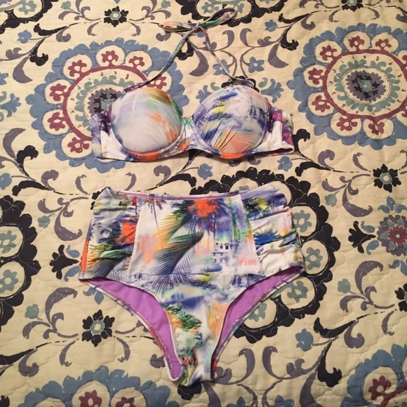 High waisted bathing suit.