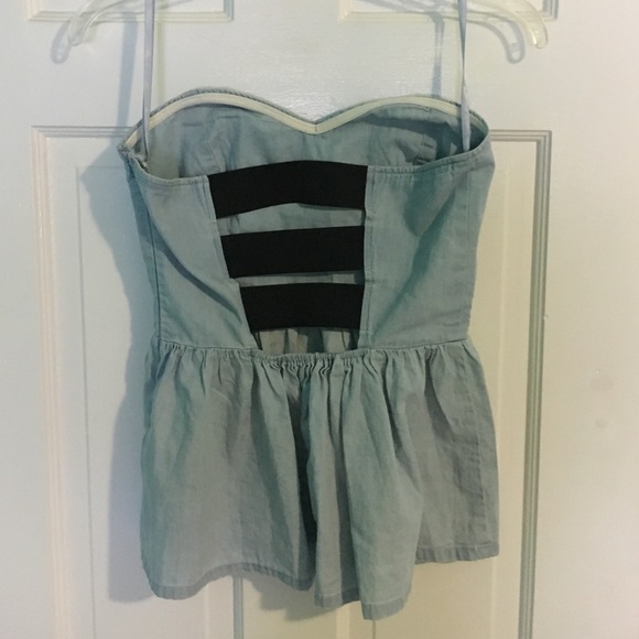 Denim peplum top - Picture 2 of 3