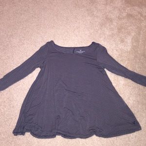 black and grey stripped shirt from American eagle