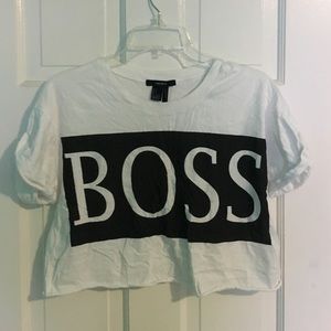 Graphic BOSS crop top