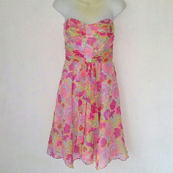 nanette lepore pink floral dress Nanette Lepore | Dresses | Nanette Lepore Strapless Silk Floral Print Dress