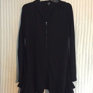 Zip up long hoodie jacket with pockets