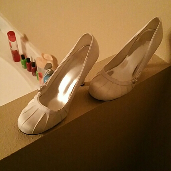 White Satin heels