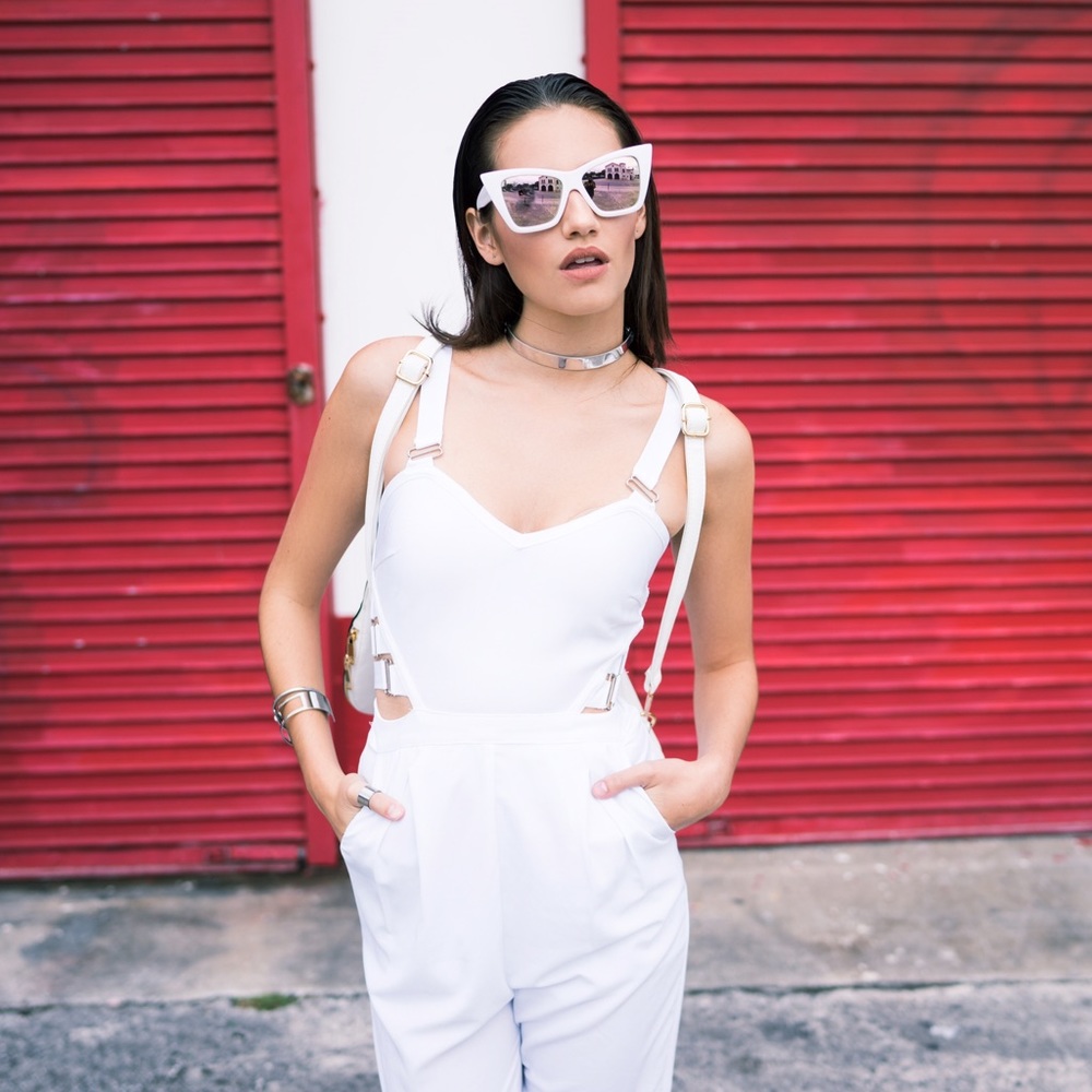 White Pant Jumpsuit - Picture 2 of 6
