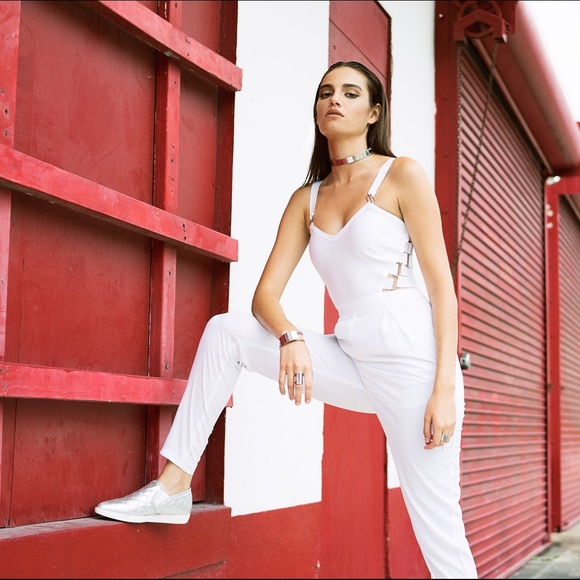 White Pant Jumpsuit - Picture 4 of 6