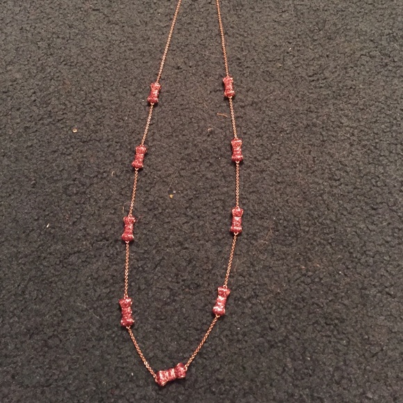 Kate spade Pink glitter bow necklace