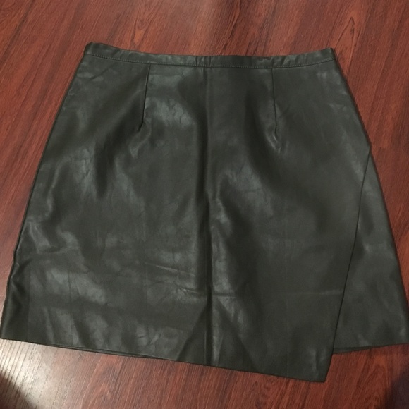 Olive green mini skirt