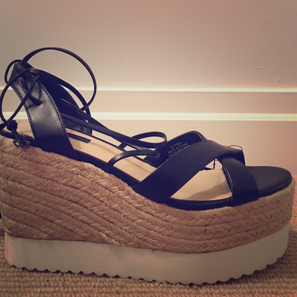 NWT Platform Tie-up Espadrilles - Picture 1 of 4