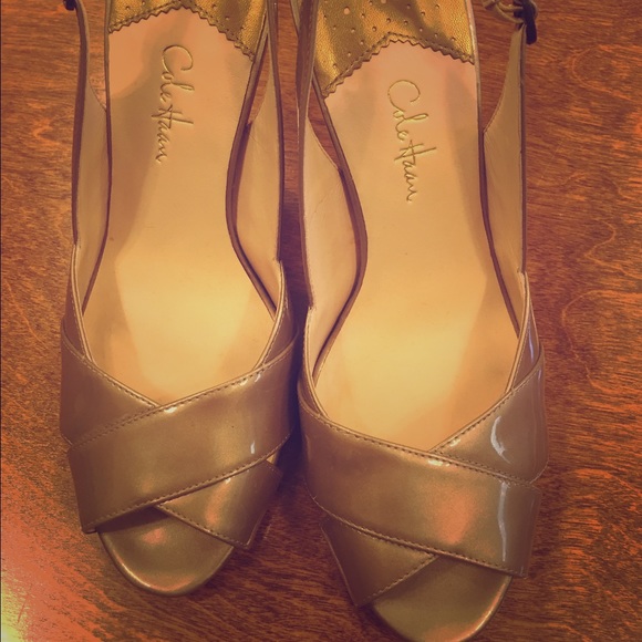 cole haan gold heels