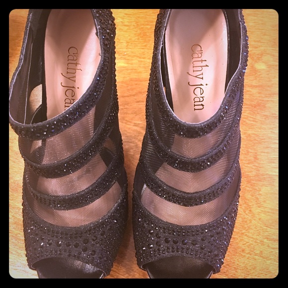 Cathy Jean black strap heels